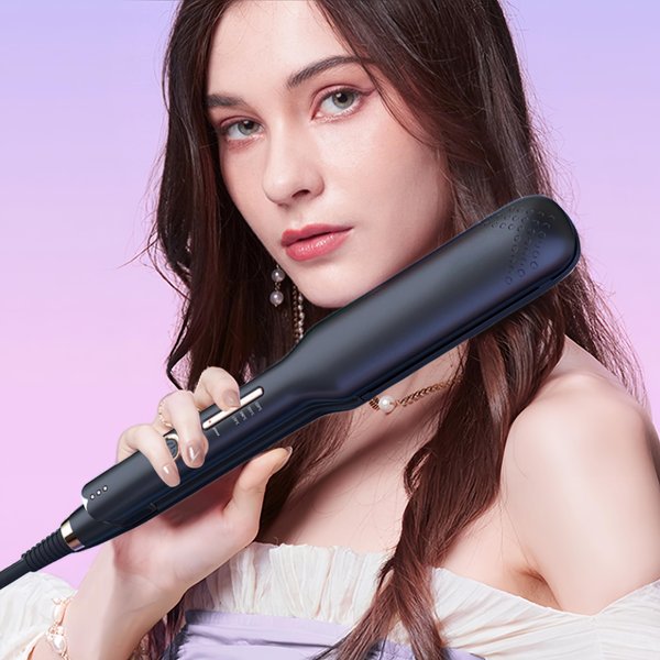 2-in-1 Hair Straightener, Hair Straightener and Curling Iron for All Hair Types, Professional Curling Iron, straightening/Waving Hair with just one Product - Black