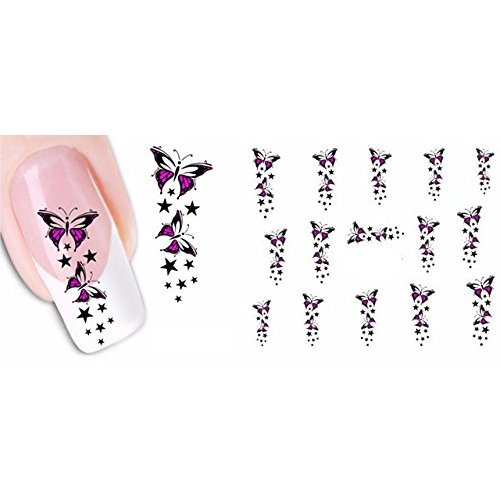 Butterfly Star Nail Art Decals