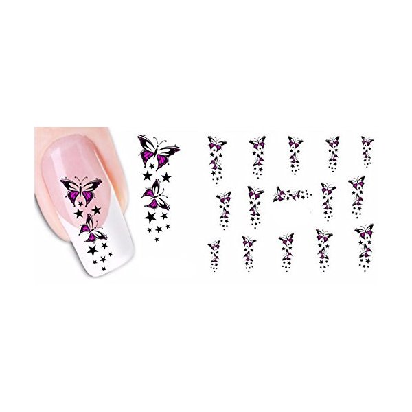 Butterfly Star Nail Art Decals