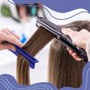CHENGU Hair Straightening Comb, 2 Pcs Boar Bristles Clamp Double Sided Brush & V Shaped Styling Hair Comb, for Straightening Knotty Unkempt Hair (Blue, Black)
