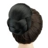 IMISSU Braided Chignon Dancer Hair Cover Donut Hair Pieces Scrunchies Hair Bun Wig Clips Updo Wedding Party for Women (M1 Black)