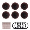 HOFASON Hair Bun Maker Donut 31 Pcs, 6 Pcs Small Hair Donuts for Buns, 5 Pcs Hair Elastic Bands, 20 Pcs Hair Pins, Hair Buns Pieces Ring Style Accessories for Kids Girls Short Thin hair Shaper (Brown)