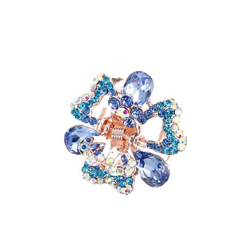 FRCOLOR 4pcs Metal Claw Clips Mini Flower Clips for Hair Rhinestone Barrettes Rhinestone Claw Clip Pearl Barrette Crystal Rhinestone Bangs Clip Hair Barrettes Hair Accessory Women Hairpins