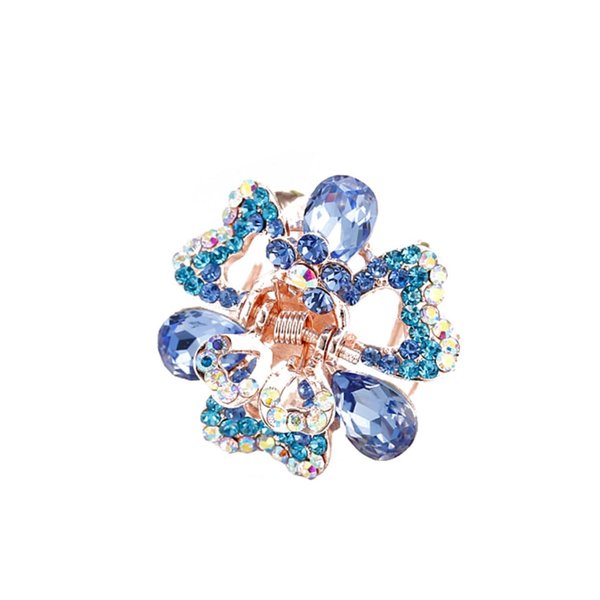 FRCOLOR 4pcs Metal Claw Clips Mini Flower Clips for Hair Rhinestone Barrettes Rhinestone Claw Clip Pearl Barrette Crystal Rhinestone Bangs Clip Hair Barrettes Hair Accessory Women Hairpins