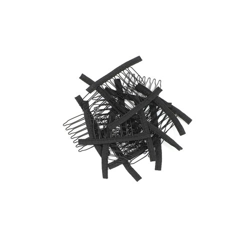 Xuxisowo 30 Pcs Stainless Steel Wig Clips, 7-Teeth Wig Combs for Making Wig Caps and Securing Wigs (Black)