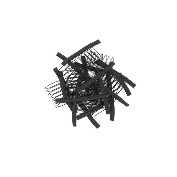 Xuxisowo 30 Pcs Stainless Steel Wig Clips, 7-Teeth Wig Combs for Making Wig Caps and Securing Wigs (Black)