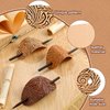 Leather Hair Clip with Stick Faux Leather Hair Barrette Hair Tie Leather and Stick Hair Slide Oval Shape Hair Pins Ponytail Holders Hair Accessories for Women Girls (Vintage Style,5)