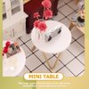 NUOBESTY Dollhouse Table Miniature Coffee Table Wooden Mini Circle Table Model 1:12 Miniature Furniture Scenes Decoration