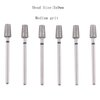 MZCMSL 6pcs Tapered Barrel Cuticle Drill Bits, Pro Diamond Nail Bits for Salon Manicure, 3/32 Shank efile Bit(Medium)