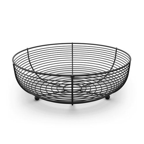 CAXXA Countertop Fruit Bowl, Wire Basket for Fruits, Breads, Vegetables,Snacks, BLACK
