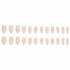 MISUD Press on Nails Medium Almond Fake Nails Glossy Glue on Nails Bling Glitter Acrylic Nails Stiletto Nude Artificial Nails Sparkly Sequins Stick on False Nails with Design 24 pcs