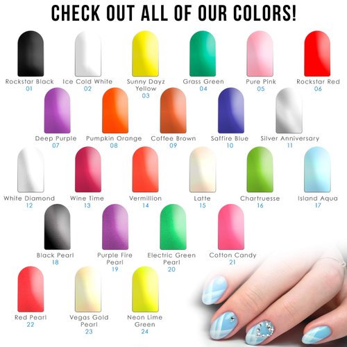 Custom Body Art 14-Bottle 12 Color Basic Nail Paint Set