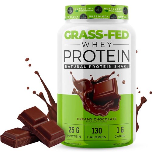 Nutrology Grass Fed Whey Protein Powder, Creamy Chocolate Flavor, Supports Lean Muscle Recovery & Performance, Cold Processed Grass Fed Whey and Amino Acid Powder, Shake, Blend or Bake, 28 Servings