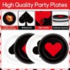 80Pcs Casino Party Decorations Paper Plates Napkins Game Night Party Dinnerware Las Vegas Party Disposable Dessert Plates Poker Party Tableware Set for Event Game Casino Theme Birthday Party Supplies