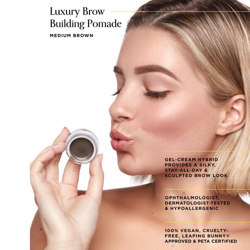 Arches & Halos Luxury Brow Building Pomade - Neutral Brown - Tinting Brow Definer for Sculpting and Shaping Eyebrows - Soft, Smudge-Proof, Silky Texture - Lightweight Cream and Gel Blend - 0.016 oz