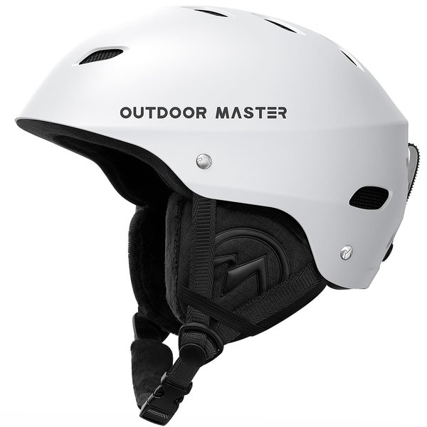 OutdoorMaster Kelvin Ski Helmet - Snowboard Helmet for Men, Women & Youth (White,M)