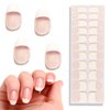 Semi Cured Gel Nail Strips Fench Nail Tips UV Nails Gel Nail Stickers 22 Pieces Clear Pink French Nail Polish Strips Works with UV Nail Lamp Easy Application & Removal