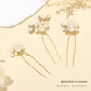 Heread Pearl Bride Wedding Hair Pins Crystal Bridal Headpiece Hair Accessories for Women and Girls （Pack of 3） (Gold)