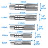 5-Piece NPT Pipe Tap Set, 1/8", 1/4", 3/8", 1/2", 3/4" ¾” NPT Tap Set Carbon Steel Hand Threading Plumbing Tap Set for Accurate Threads, Assorted Plumbers Mechanics DIY Thread cutting tools
