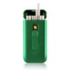 Cigarette Case with Lighter Cigarettes Box Portable 20pcs 100s Slim Cigarettes USB Lighters 2 in 1 Rechargeable Flameless Windproof Electric Lighter (Green)