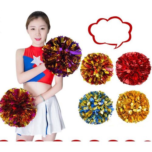 Dragon Troops Set of 2 Beautiful Cheerleading Pom Poms, Cheerleaders Sport Accessories,Purple Golden