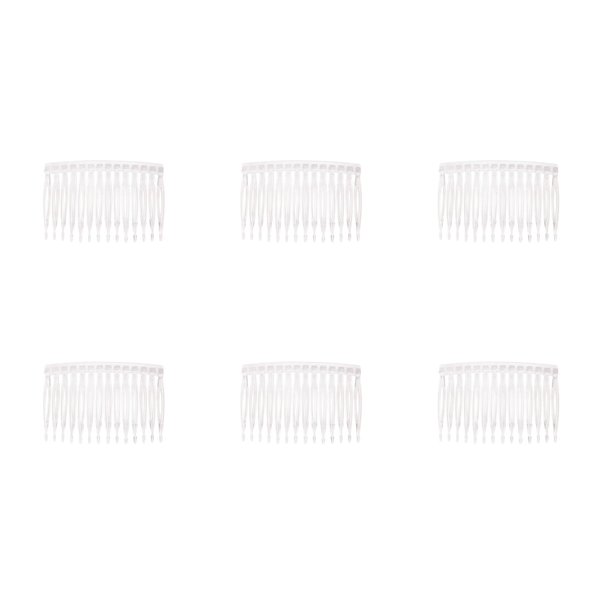 Ruwado 6 Pcs 14 Teeth Hair Side Comb Twist French Vintage Style Hair Clips Pins Accessories Supplies for Women Girls Bridal Wedding Veil Fine Long Curly Hair (Clear)