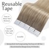 Full Shine Balayage Tape in Extensions Color 19/8/60 Grey And Blonde Tape in Hair Extensions Human Hair 16 Inch Straight Natural Hair Extensions 50 Gram 20 Pcs Double Sided Tape in Hair