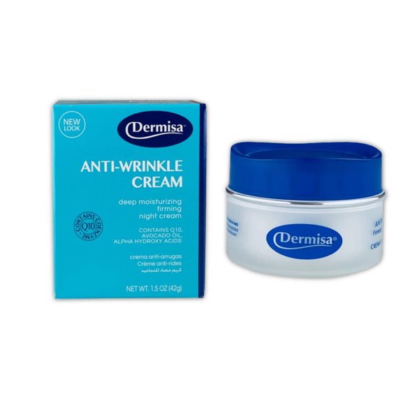 Dermisa Anti-Wrinkle Cream | Contains Alpha Hydroxy Acids, Coenzyme Q10, Avocado Oil | 1.5 OZ | Pack of 1