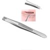 Pack of 24 oblique eyebrow tweezers and flat stainless steel tweezers Precision clipper for eyebrow shaping and facial hair removal