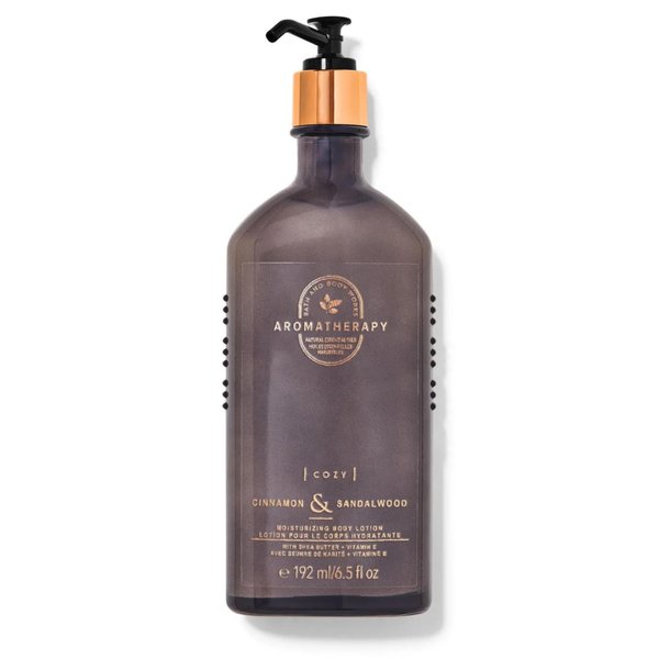 Bath and Body Works Aromatherapy Cinnamon & Sandalwood Body Lotion with Natural Essential Oils 6.5 Fluid Ounce (Cinnamon & Sandalwood)