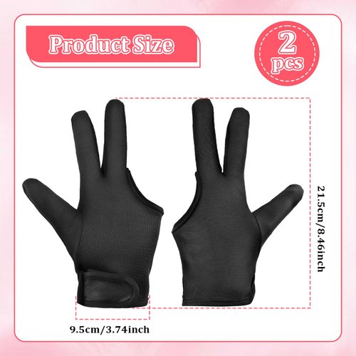 COMNICO 2 Pcs Heat Resistant Gloves for Hair Styling Three-Finger Professional Curling Iron Barber Glove Hair Straightener Protector Glove Curling Wand Flat Iron Hot-Air Brushes Heat Proof Sublimatio