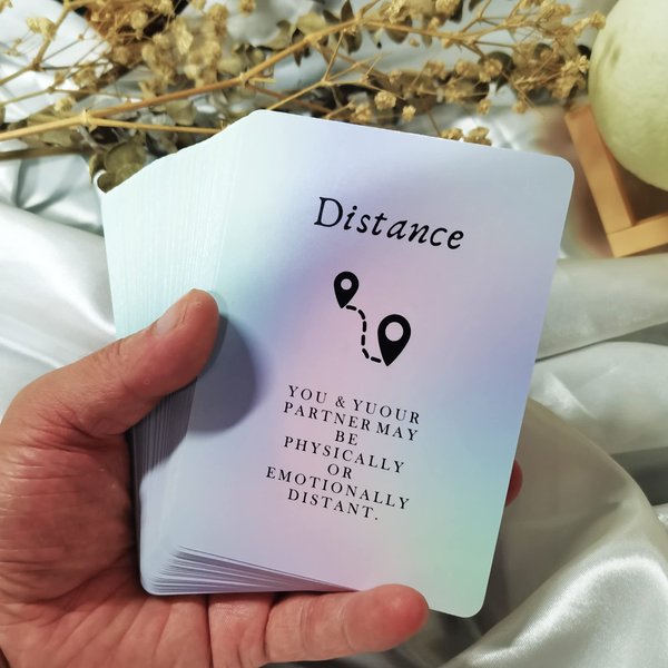 Han Yu Bowen Love Oracle Cards,Tarot Cards for Beginners Twin Flame Tarot Cards,Oracle Cards Decks with Meanings on Them Soulmate to Romantic Relationships(3.42“ × 4.72")