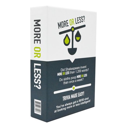 More Or Less? Trivia Card Game - Compact & Fun - Great Stocking Stuffer, Ideal for Travel, Family Game Night, Christmas and Holiday Gifts - 5 Trivia Categories