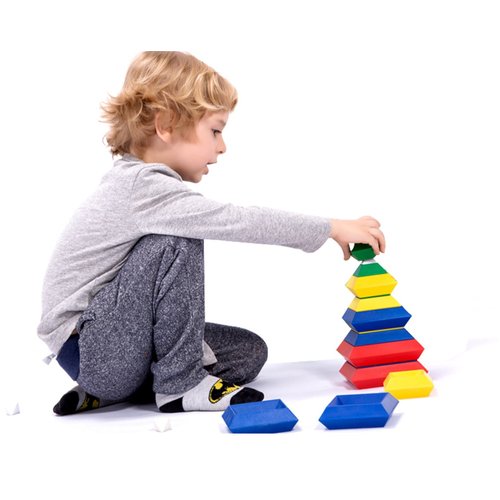 KUTOI Pyramid Stacking Toy Building Blocks 3D Puzzle Brain Teasers for Kids and Adults-Creative Preschool Learning Activities- Toddler Building Toys, Kids Blocks for 3 Year Old Boys & Girls