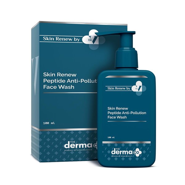 The Derma Co X Dr V Skin Renew Anti-Pollution Face Wash | Helps Remove Pollutants, Dirt & Impurities | Gentle Non-Drying Facial Cleanser | 3.38 Fl Oz/100ml