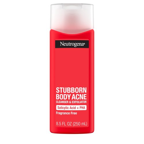 Neutrogena Stubborn Body Acne Cleanser & Exfoliator with Salicylic Acid & PHA for Acne-Prone Skin, Acne Treatment Gently Exfoliates & Helps Prevent Breakouts, Fragrance-Free, 8.5 fl. oz