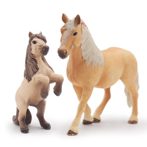 Gemini&Genius Horses Toy for Kids, Farm Premium Horse Animal Playset, Mare with Horse Cub Family Action Figures Party Favors Supplies, Party Cupcake Toppers, Birthday Gifts for Kids
