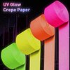 Neon Streamers Glow in The Dark Crepe Paper, Blacklight UV Reactive Fluorescent Streamers for Neon Party