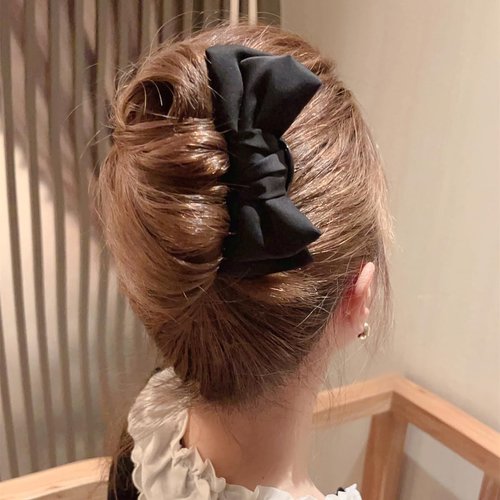 TUCEWP French Hair Pins for Women U Shaped Hairpins with Bow Vintage Updo Chignon Clips Black Bowknot Hair Fork Pins 2 Prong Bun Hair Sticks Clips Grips for Thick Thin Hair Styling Tool Accessories