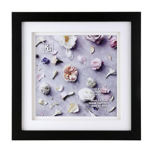 Kiera Grace PH00670-7INT kieragrace KG Morgan Double Mat 9-Inch, Black Picture Frame, 9x9