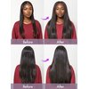 LUVME HAIR Fullness with 1 Pack Silky Straight Clip in Hair Extensions, 16inch 135g 9pcs Natural Black Hair Extensions Real Human Hair for Women