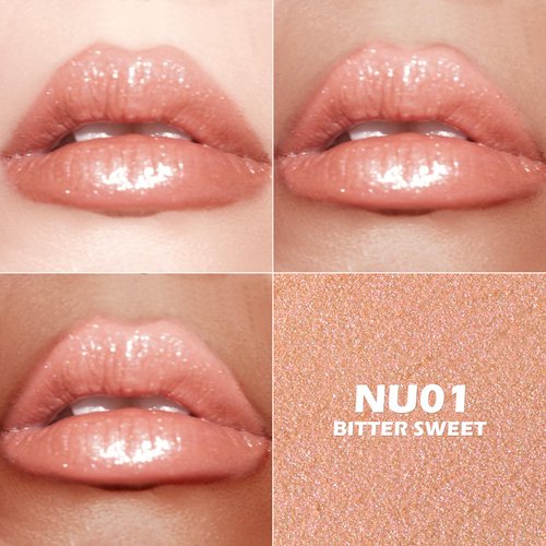 FOCALLURE Moisturizing Shiny Lipstick,Pearl Shimmery Finish,Hydrating Tinted Lip Balm with Creamy Texture,Long Lasting High Pigmented Lip Stain,Bitter Sweet