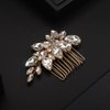 Rumtock Gold Hair Comb for Wedding Brides Bridesmaid Women Girls Handmade Hair Accessories Side Headpiece (Gold)