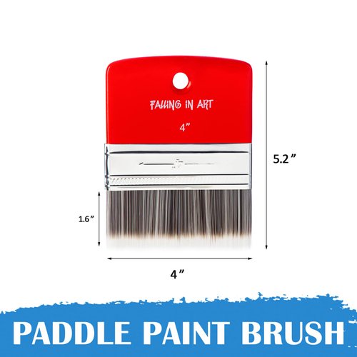 Falling in Art Flat Paddle Paint Brush, Scale Brush for Oil and Acrylic Paints,4 Inch
