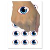 Blue Eye Eyeball Temporary Tattoo Water Resistant Fake Body Art Set Collection - 15 2" Tattoos (1 Sheet)