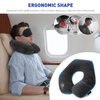 Rewondah Inflatable Travel Pillow, Inflatable Neck Pillow for Traveling Airplane, Travel Pillow Inflatable with Soft Velour Washable Cover, U Shape Blow Up Neck Pillow for Airplanes Train Car Travel