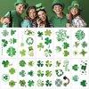 10 Sheets St Patrick's Day Tattoos Stickers Temporary Tattoo Stickers Shamrock Assorted Face Body Sticker,for Saint Patrick's Day Decoration Irish Clover Themed Party Supplies