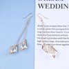 Allereyae Vintage Crystal Dangle Earrings Long Bar Drop Earrings Cz Rhinestone Earrings Gold Long Wire Earrings Jewelry for Women