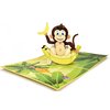 Little Monkey Pop Up Card for Kids Animal Lovers, 3D Birthday Cards