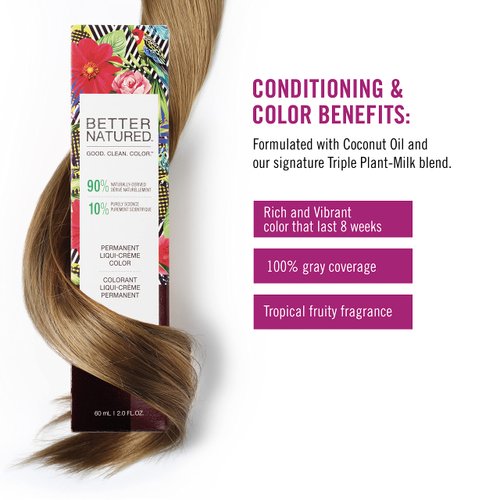 Better Natured Permanent 6G Dark Golden Brown Hair Color Dye - Naturally-derived, Vegan & 100% Gray Coverage that Lasts up to 8 Weeks